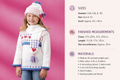 Girl's Heart Sweater-Tassel Scarf & Pom pom Hat - chest 27.5" - 33.5" ( 4-10 yrs) Aran 10ply Worsted wool- Knitting pattern Download PDF