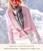 Woman's Super Chunky long & short sleeved easy knit Tie front Cardigans Super Bulky 14 ply yarn-32"-42" chest- Quick knit