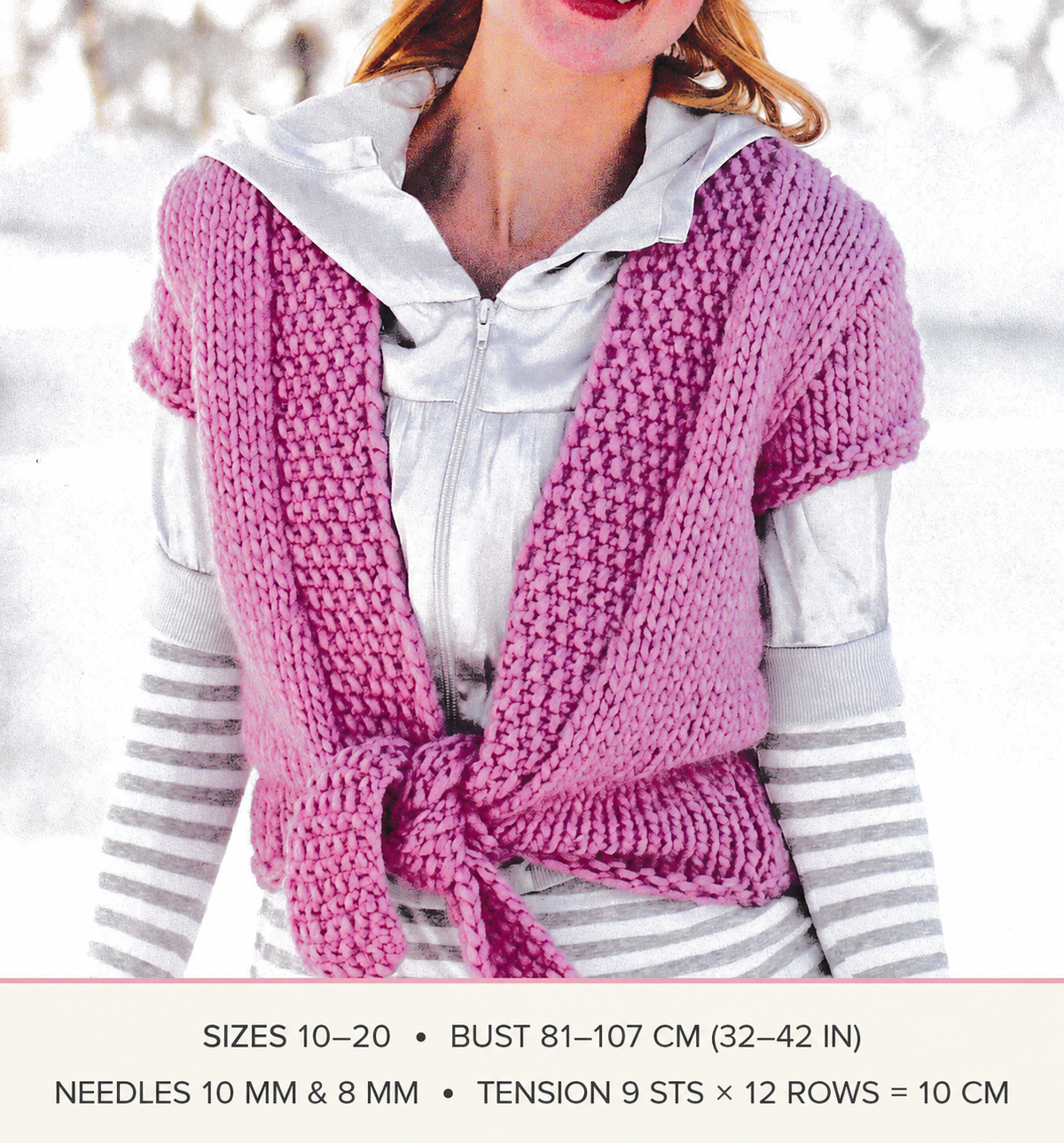 Woman's Super Chunky long & short sleeved easy knit Tie front Cardigans Super Bulky 14 ply yarn-32"-42" chest- Quick knit