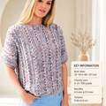 Woman's reverse stocking stitch~eyelet half sleeve Jumper Slipover ~Sweater~ 32"-54" Chunky~Bulky Wool needed -Knitting Pattern PDF Download