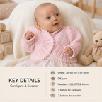 Baby Girl Bolero style Cardigan & Jumper DK ( 8PLY ) Yarn chest Small  14" - 26 ins- Download PDF Knitting Pattern