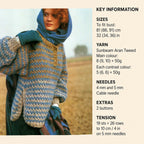 Woman's Loose Fit Tabard style sweater- split sides button front- 32"-36" Aran 10 Ply Worsted Yarn- Knitting Pattern PDF Download