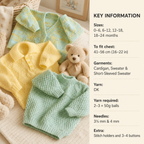 Baby Toddler Jumpers & Cardigan textured  button  front collar v neck DK 8 ply Light worsted 16" - 22" (0 - 24mth) knitting pattern download