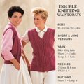 Womans Cable V Neck Waistcoat - Pockets Fit 32-42" chest-  Download PDF- DK 8 Ply