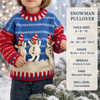 Childs Christmas Snowman Applique Sweater & Ornament Boys Girls 28"-34" ~ 4 - 10 Years ~ Aran 10 Ply Worsted Knitting Pattern pdf Download