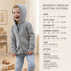 Easy Hooded Jacket PDF Knitting Pattern- Easy Knit DK 8 ply   Fits 55-75 cm or 2-10 yrs