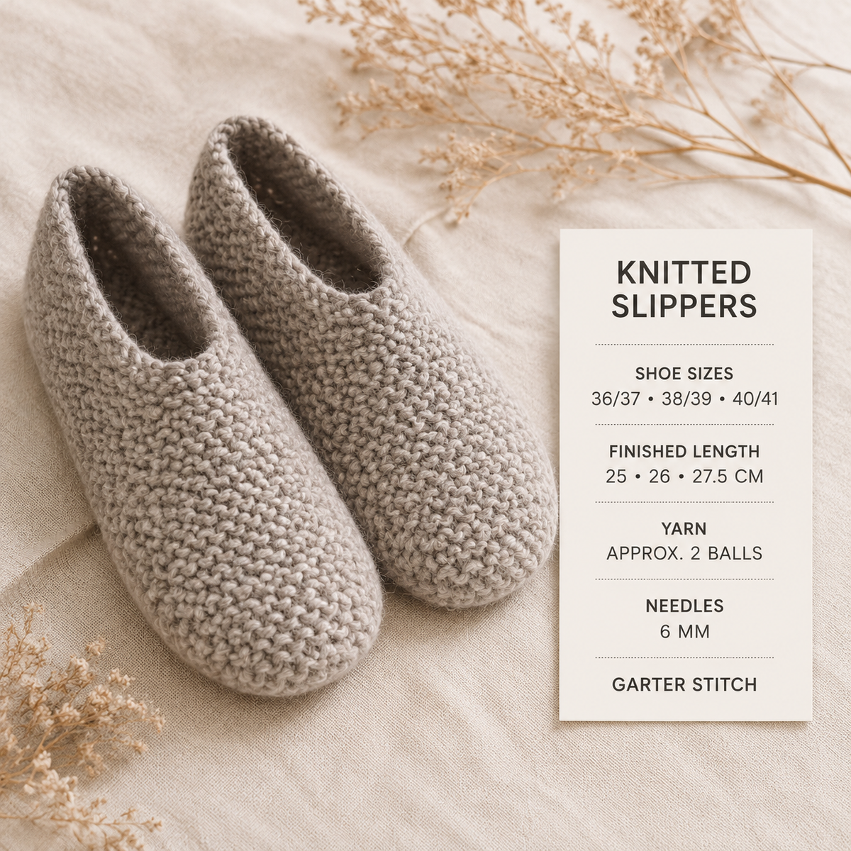 Easy Knit Chunky Slippers Knitting Pattern  Knitted on two Needles Chunky Bulky wool Knitting pattern slipper socks
