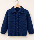 Boys  Hooded Cable jacket & Cardigan with collar  pattern- 18 - 28" ( 16 mths  9yrs) Aran 10ply Worsted wool- Knitting pattern Download