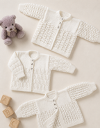 Baby Matinee Coat Knitting Pattern 3 Designs DK 4 Ply Premature–2 Years PDF