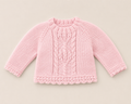 Girl's Lacy Crew Neck sweater with Flower design Knitting Pattern - DK ( 8 ply ) Light Worsted 16- 22" Instant Download Knitting pattern PDF