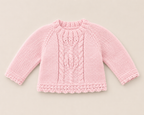 Girl's Lacy Crew Neck sweater with Flower design Knitting Pattern - DK ( 8 ply ) Light Worsted 16- 22" Instant Download Knitting pattern PDF