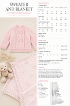 Girl's Lacy Crew Neck sweater with Flower design Knitting Pattern - DK ( 8 ply ) Light Worsted 16- 22" Instant Download Knitting pattern PDF
