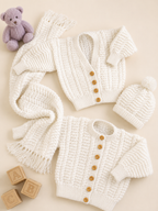 Baby Cardigans Hat & Scarf DK Knitting Pattern 18–26" PDF