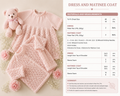 Baby girl-vintage short sleeved lacy dress & Lace matinee Jacket 2ply) yarn fits  18" - knitting pattern