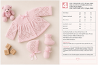 Vintage Baby Knitted lacy diamond Matinee Jacket- yoked style with Bonnet  bootees 17-18" chest 4 Ply knitting pattern