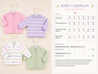 Baby easy Knit  Cardigans and sweaters in DK-8ply light worsted wool- fits chest 14-22 inches Knitting pattern