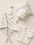 Baby Diamond Easy Knit Cardigan Knitting Pattern, Boys Girls Hat  Mitts blanket DK Yarn (12" -22")