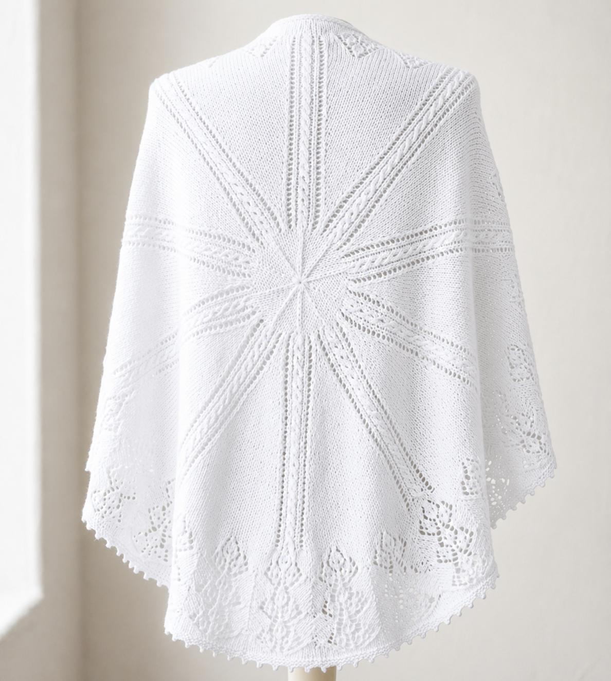Vintage  Baby Shawl Pattern PDF 1950s - round, knitted in 3ply  fingering wool 48" diameter