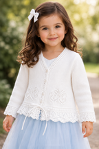 Baby & Child Cardigan Knitting Pattern PDF, 4 Ply Butterfly Lace Cardigan, Ages 0–6 Years,
