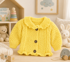 Child's V neck- Round Neck & Shawl Neck, jacket, cardigan- frilled edge -cable Knitting Pattern -DK (8PLY) Instant Download-16-26" chest