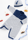 Baby Knit Romper ~ playsuit with hat, button fastening- Birth- 3 years - Vintage Knitting Pattern - DK 8Ply Light Worsted wool PDF Download
