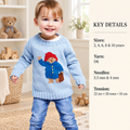 Sheep Lamb Motif Round Button Neck Sweater Jumper 18"- 21" 6mths - 3 yrs ~ DK 8 Ply  Knitting Pattern