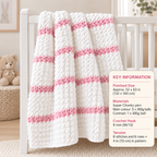 Easy Big thick Chunky Stripe Baby Blanket  Crochet in Super Chunky  14ply - 52 x 63" Crochet pattern