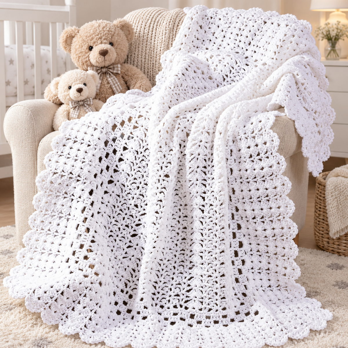 Crochet Pattern- Baby Crochet Blankets Shawls  Sport weight wool Download PDF - 6 blankets on one pattern