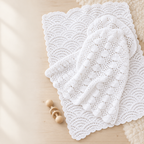Scallops & Sea Shell Pattern Baby Blankets ~ DK Knitting Pattern