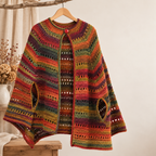 Woman's Crochet Textured Cape (One size)  Medium Worsted 4# Crochet Pattern PDF Download