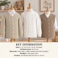 Boy-Crew Neck- V Neck Cable Moss Stitch- sweaters- and slipover Aran wool- chest 22-30 inches-  KNITTING Pattern