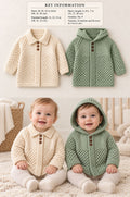 Baby Hooded Jacket & Raglan Cardigan in  DK 8ply Age 3mths - 2 years Knitting Pattern