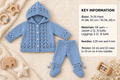 Baby Hooded Jacket & Leggings  Lace Baby Set 0 - 12 months DK wool Knitting Pattern