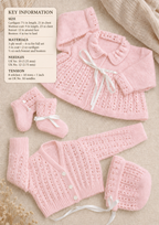 Vintage Baby Matinee Coat Cardigan Bonnet bootees Knitting Pattern, 3ply (PDF Download)