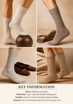 Vintage Family Socks Knitting Pattern, Ribbed & Lace (PDF Download)