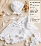 Vintage Baby Cardigan Coat Bonnet Bootees and Mitts 18" chest Knitting Pattern