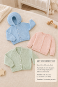 Baby Raglan Cardigans and hooded Jacket  6 - 12 months Knitting Pattern 4 ply