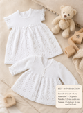Baby Lace  Dress bonnet & Matinee Jacket Vintage Heirloom Baby DK 8 PLY- fits chest 18-19 inches