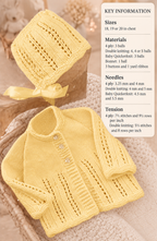 Vintage Baby Cardigan and Hat Knitting Pattern, DK and 4 ply versions (PDF Download) 18"-20" knitted flat