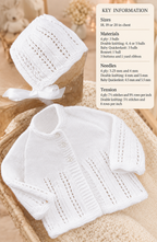 Vintage Baby Cardigan and Hat Knitting Pattern, DK and 4 ply versions (PDF Download) 18"-20" knitted flat