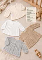 Vintage Baby Matinee Coats 3 styles to knit- Knitting Pattern, 3ply (PDF Download)