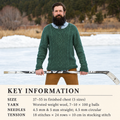 Stylish&nbsp; Aran knit Sweater, Aran wool 10 ply Worsted yarn, Ribbed, Vintage knitting pattern PDF download