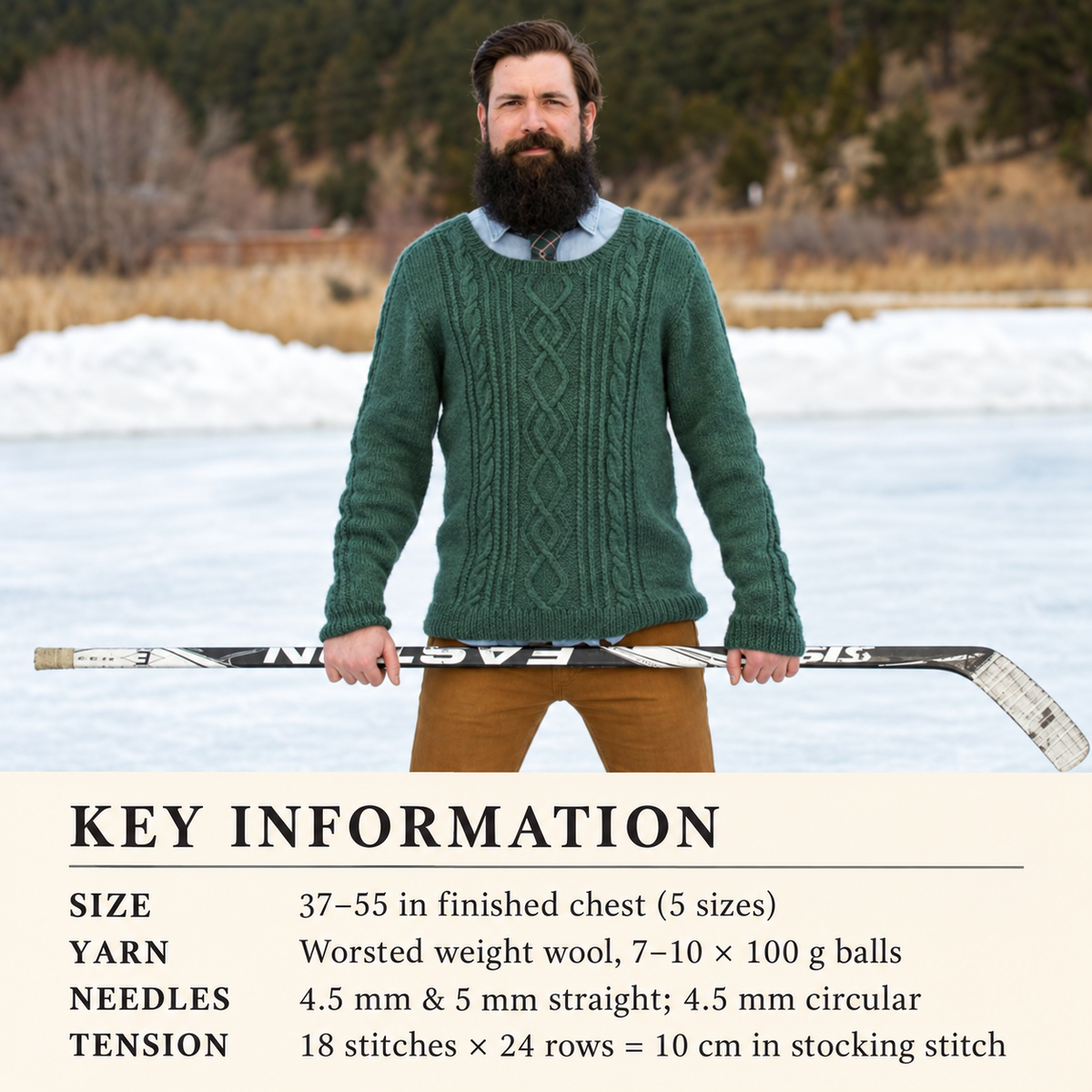 Stylish&nbsp; Aran knit Sweater, Aran wool 10 ply Worsted yarn, Ribbed, Vintage knitting pattern PDF download