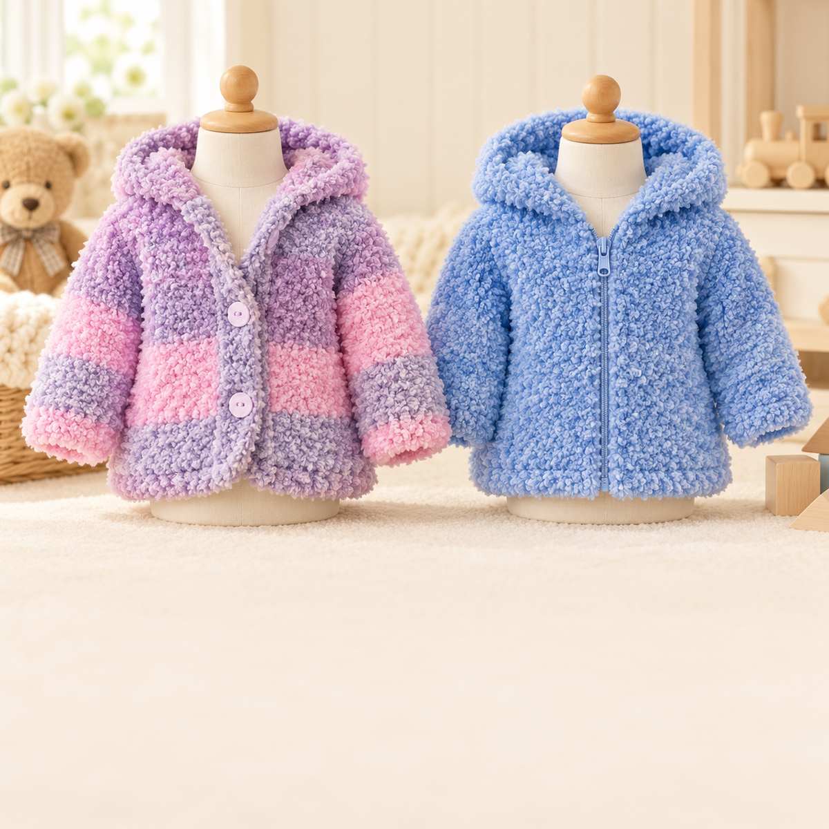 Child's Easy Chunky Hooded Jacket Boy-Girl- Zipped or button versions Knitting Pattern - Chunky (Bulky 12 PLy) Instant Download-16-26" chest