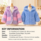 Child's Easy Chunky Hooded Jacket Boy-Girl- Zipped or button versions Knitting Pattern - Chunky (Bulky 12 PLy) Instant Download-16-26" chest