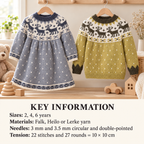 Child's Yoked Icelandic Dress and Sweater Knitting Pattern, Fair Isle (PDF)