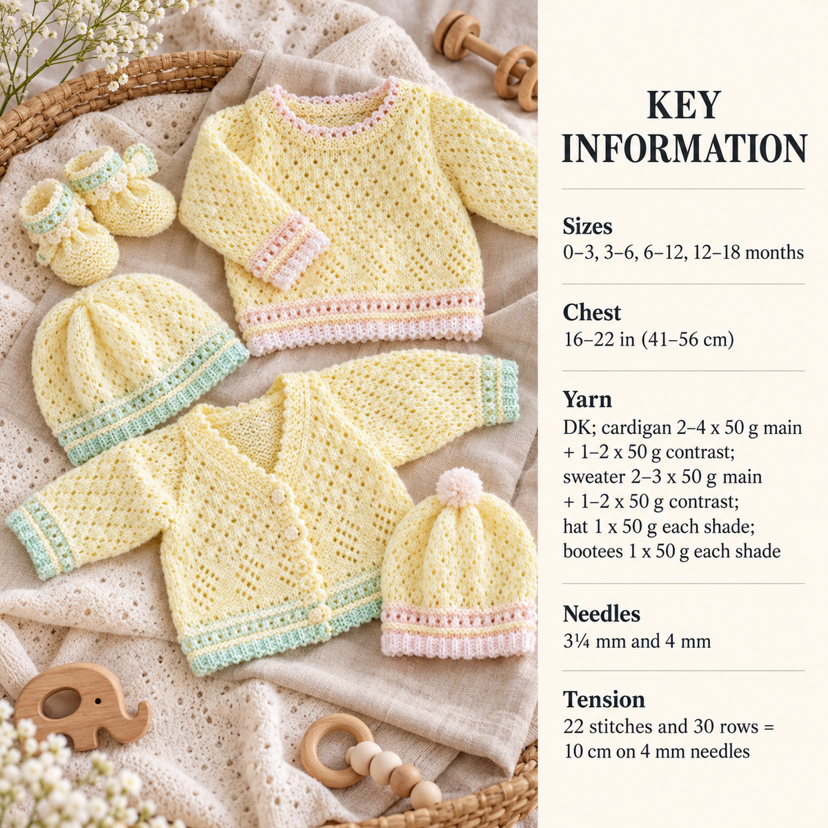 Baby Girl-Boy sweater- Jumper Cardigan- Hats & boots in 4 ply wool- fits prem-6 mths Knitting pattern download PDF