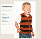 Boys easy Knit stripe Hooded Gilet, sleeveless cardigan in DK -8Ply yarn- Knitting Pattern pdf Digital Download Fits- 2 yrs- 7 years