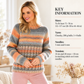 Womens Round Neck Cable twist sweater 28"-46" Chunky- Bulky 12Ply Yarn Knitting Pattern PDF download- Nice Winter Knit