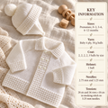 Easy Early Baby-Jacket & Hat Knitting Pattern, Raglan jacket with collar and bobble hat- 4ply- 12" - 20 " chest. Download PDF